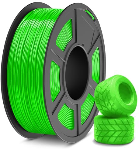 SUNLU TPU 3D Drucker Filament, 1KG Hochgeschwindigkeits 95A Filament 1.75mm, Flexibel für Schnellen Druck, Maßgenauigkeit +/-0.03mm (Grün)