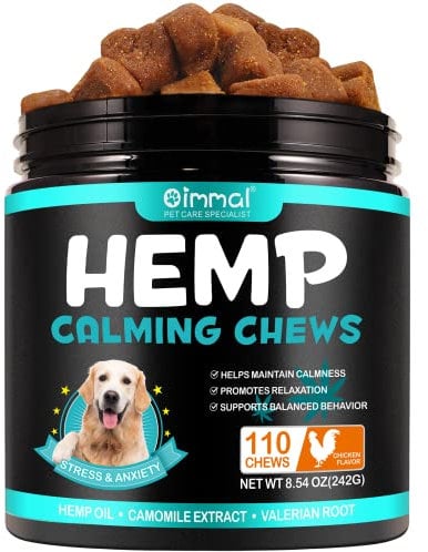 Calming Chews for Dogs,Quiet Moments Dog Calming Treats,Help Promote Relaxation,Dogs Anxiety Stress Relief-Barking,Separation,Thunder,Travel Issues (Chicken, 110counts)
