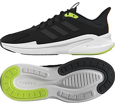 adidas Herren AlphaEdge + Shoes Laufschuhe, core Black/Carbon/Lucid Lemon, 43 1/3 EU