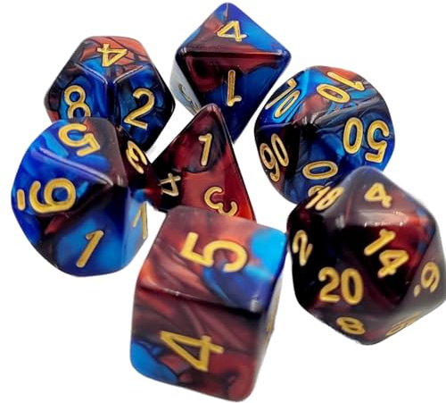 Dice4friends Würfelset Racing: Red/Blue (7)