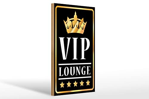 FEMER Holzschild Hinweis 20x30cm VIP Lounge Bar (s/w/g)