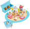 BLUEY Tea Party Set – Juego de simulación de Madera de 18 Piezas con Bandeja, Tetera, Tazas de té, Galletas y Bloc de Notas para niños de 3 años en adelante – Diversión imaginativa y Juegos de