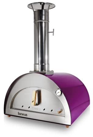Igneus Classico Wood Fired Outdoor Pizza Oven in Aubergine | Cooks two 12 pizzas | Ideal for families