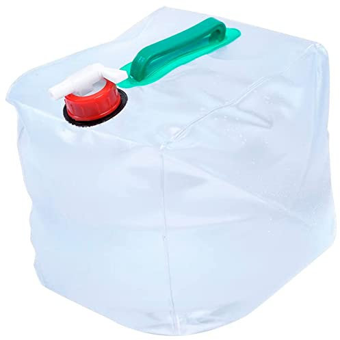 Acan Tradineur - Bolsa Plegable de Transporte de Agua con Grifo, plástico, Reutilizable, portátil, contenedor de Agua para Camping, Picnic, Aire Libre (Transparente, 20 litros)