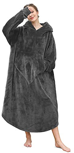 Gentlewarm übergroße Hoodie Decke, Super Weich Flanell Hoodie Sweatshirt mit Kapuze,tragbare Decke Hoodie,Damen Kapuzenpullover Für Teenager, Männer, Frauen