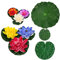 RORPOIR 9pcs Artificial Floating Water Lily Summer Decor Pads for Ponds, Artificial Lotus Fake Floating Lotus Flower Water Lily Pad Ornaments for Garden Pond Aquarium Pool Decoration