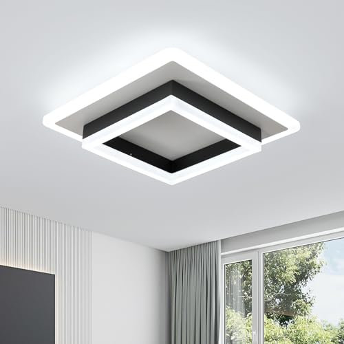 LED Deckenleuchte 30W 3250LM Deckenlampe Schwarze, Modern Design Deckenlampe Eckig Flach Schlafzimmerlampe Esstischlampe Bürolampe Flurlampe Deckenleuchte LED Kaltesweiß 6500K