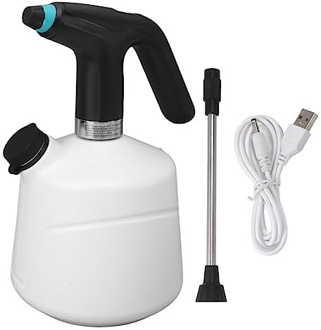 Fabater Pulverizador Eléctrico de Plantas y Jardín, Automático Portátil de 2 L, Bomba Integrada Con Batería 2000 MAh, Varilla Telescópica (Negro)
