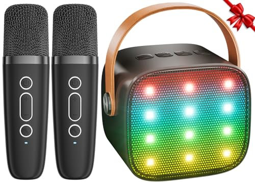 Ankuka Karaoke per Bambini Karaoke con Microfono Karaoke Cassa Bluetooth con 2 Microfoni, Regalo Bambina Giochi Bimba Regalo Compleanno per 3, 4, 5, 6, 7, 8, 9,10,11,12+ Anni (Nero)
