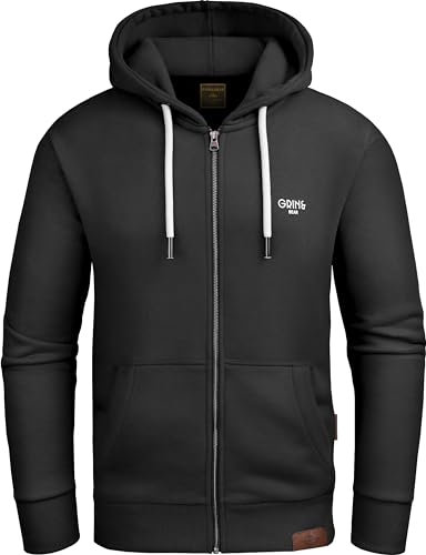 Grin&Bear Hoodie Herren Hoodie Sweatjacke GEC607 Schwarz XXL