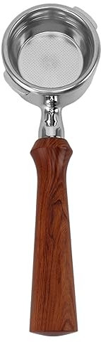 Porte-filtre sans Fond de 58 Mm, Porte-filtre Professionnel à Double Oreilles avec Poignée en Bois pour Machine à café GAGGIA (F Palissandre)