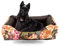 GoldenDog Hundebett Hundekorb Waschbarer Hundekorb Flauschige Hundematratze mit erhöhten Rändern Weiches Hundesofa, Katzen Samt „Square Kinia“ (Blumen, XXXL)