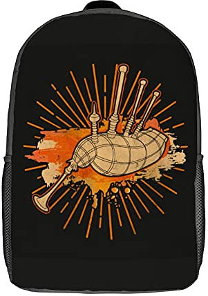 Rucksack Vintage Schottische Dudelsäcke Taschen Retro Laptop-Rucksack Leichter Laptoptasche Für Job, Reisen, Camping, 43X32X14Cm