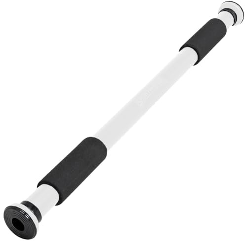 SPORTINATOR® Barre de traction à fixer dans le cadre de la porte, pour votre salle de gym à domicile. Longueur : 60 à 102 cm, compacte, sûre et rapide sans perçage, charge maximale : 150 kg