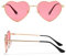Occhiali a forma di cuore da donna - Set con 2 paia di occhiali da sole polarizzati, ideali per festival vintage e costumi Hippie. Accessorio fashion con montatura in oro rosa e lenti a gradiente.