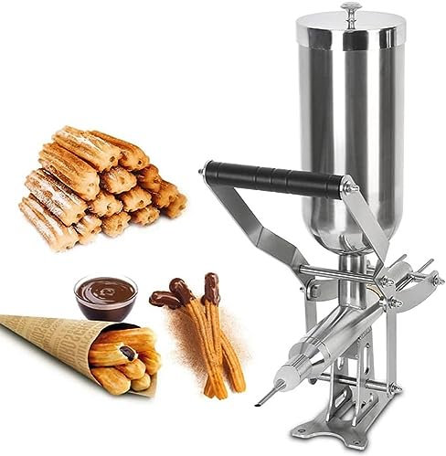 Commercial Spanish Churro Maker 4.5L Manual Churro Filler Latin Fruit Churro Jam Filling Machine Donut Filling Machine, Stainless Steel Doughnut Filler for Kitchen Restaurant