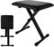 ASelected Keyboard Stool Piano Bench X-Style Padded Folding Piano Bench Adjustable Height With High-Density Sponges Non-Skid Design(Black)
