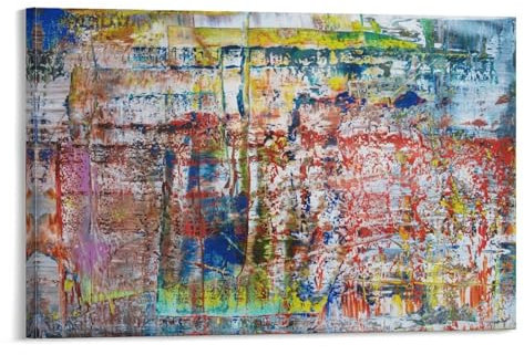 Gerhard Richter Kunstdruck auf Leinwand, Motiv: Abstrakes Bild, P1 2014, Poster, Raumdekoration, 20 x 30 cm