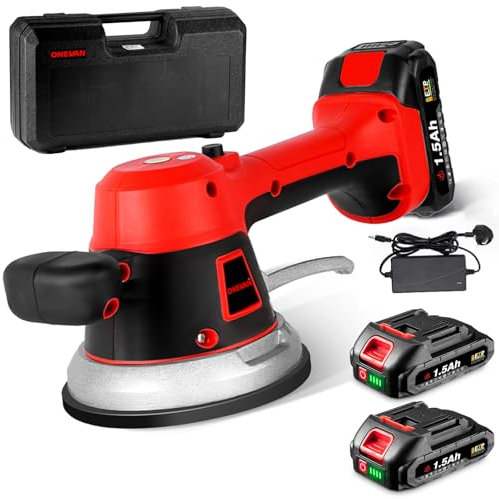 Cordless Tile Vibration Tile Tiling Machine - with 200 kg Adsorption, Tile Vibration Device 145 mm Suction Cup 6 Speed Tile Vibrator Tile Vibration Machine for 150 x 150 cm Tiles