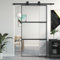 Homgoday Porta scorrevole nera, 102,5 x 205 cm, in vetro temperato e alluminio, porta scorrevole, porta scorrevole, per interni, materiale da costruzione di tipo 3