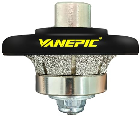VANEPIC 3/8 inch Half Bullnose Diamond Hand Profiler Router Bit for Granite Marble Concrete Countertop Edge Shaping