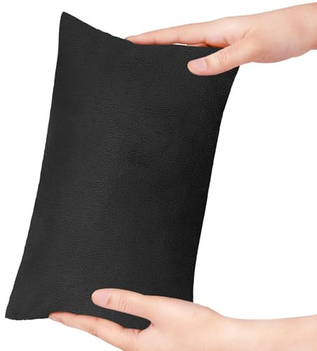 Winmany Kleines Kissen, 27,9 x 17,8 cm, Mini-Kissen mit abnehmbarem Plüsch-Kissenbezug, rechteckiges Kissen, Handgelenk, Knie, Nacken, Lendenwirbelsäule, Reisen, kleines Kissen für Erwachsene,