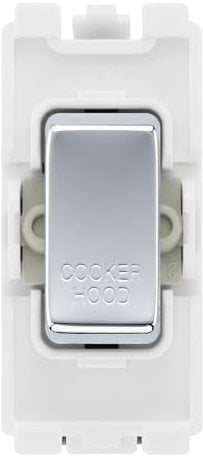 BG RRCHPC Polished Chrome 20 Amp DP Appliance Grid Switch Labelled Cooker Hood