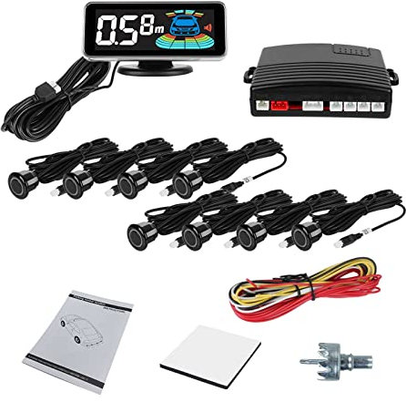 Parksensor Parking Sensors Display Car PDC Parktronic Distance Control Stop Radar Monitor System Detector Reversing Accessories Parksensoren(Balck 8)