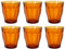 Tradineur - Caja de 6 Vasos Modelo Le Picardie Ámbar - Capacidad de 25 CL (8 3/8 Oz) - Fabricado en Vidrio Resistente - Apto para lavavajillas - Tamaño Aprox: Ø 9 x 8,6 cm