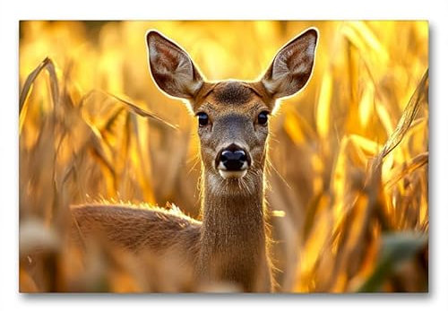 CALVENDO Premium Textil-Leinwand 90 x 60 cm Querformat Reh | Wandbild, HD-Bild auf Keilrahmen, Wanddekoration, Kunstdruck von Peter Roder