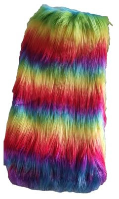 BrightGlow Faux Fur Leggings Women's Plush Leg Warmers Warm Socks Leg Warmers Sexy Faux Fur Fluffy Leg Warmers Boots Gaiters Faux Fur Furry Fuzzy Leg Warmers for Winter Outdoor, Rainbow #28, L