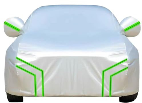 Vierjahreszeiten Abdeckplane kompatibel mit Skoda Roomster MPV 2006-2015,Regen und Schneeabdeckung,seitlicher Reißverschluss für den Abdeckplane (Silver Green)