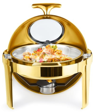 ilkqeppe Chafing Dish, 6qt Food Warmer Buffet Server, Stainless Steel Chafing and Buffet Warmers Set with Lid