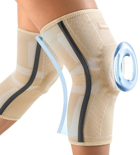 CAMBIVO Kniebandage Männer Damen 2X, Bandage Knie mit PMMA-Seitenstabilisatoren und Patella Pad, Knee Support für Training, Laufen, Sport und Alltag