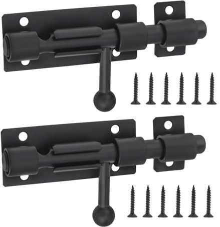 TEMOOUES Lot de 2 boulons coulissants portables robustes de 10 cm fabriqués en acier inoxydable avec boulons de 10 mm faciles à installer