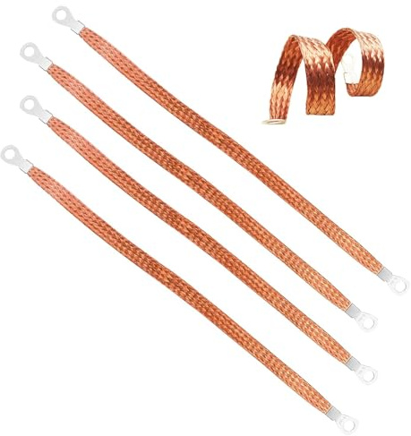 4 Stück 30cm Massekabel und Erdungsband: Auto-Massekabel Kfz für Motor, Geeignet für Hochleistungsmotoren im Automobilbereich, Masseband Kfz