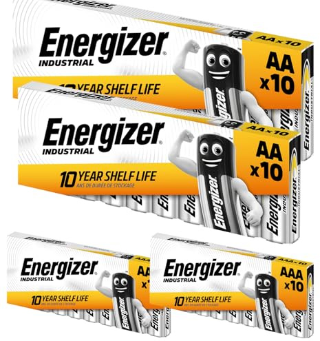 Energizer Industrial AA & AAA Alkaline Batteries – 40 Pack (20 AA + 20 AAA) | Long Lasting Industrial Grade Power Batteries for Remotes, Torches, Toys & Everyday Devices