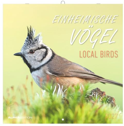 Einheimische Vögel 2027: Wandkalender 30x30 cm (30x60 cm geöffnet) mit Notizkalendarium und 12 Fotografien heimischer Vögel