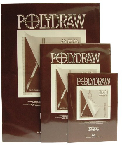 Westfilm Polydraw Polyester Drafting Film Pad, Clear, A4, 50 Microns, 15 Sheets, For Pencil, Ink, Transfer Lettering, Double-Matt Texture, Technical, Untearable, Will Not Yellow