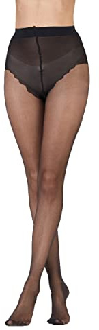Pretty Polly Damen Nylons, glänzend, 10 Denier Strumpfhose, Schwarz (Black), 42