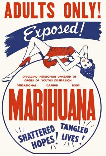 AD49 Vintage Marihuana Marijuana Anti Drugs Movie Film Advertisement Poster - A4 (297 x 210mm) 11.7 x 8.3