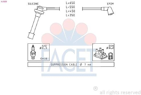 FACET 4.9501 Zündleitungssatz Zündkabelsatz für RENAULT ESPACE III (JE0) 134465 7700874564 EPS 1.501.501