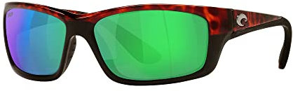 Costa Del Mar Mens Jose Rectangular Sunglasses, Tortoise/Copper Green Mirrored Polarized-580P, 62 mm