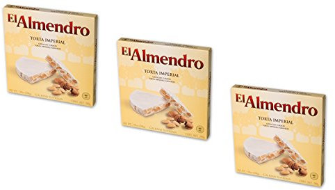 El Almendro - Pacchetto include 3 Torta Turron Imperial, Torta Torrone di mandrole duro - Qualità suprema - 200gr (Senza Gluten)