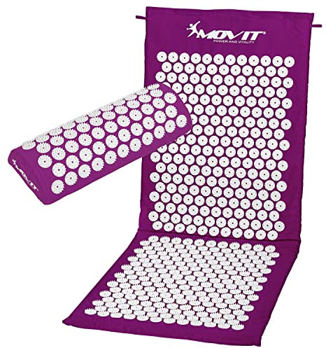 MOVIT® Akupressurmatte, Modell »ZHIYA« (130x50x2,5cm) inkl. Kissen, schadstoffgeprüft, Bezug 100% Baumwolle, violett, Massagematte