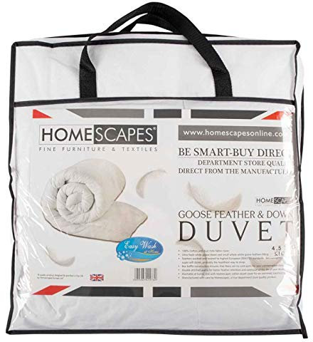 HOMESCAPES Piumino per bambini, 120 x 150 cm, piumino naturale in piume e piumino d'oca, 330 g/m²