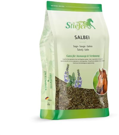 Stiefel Salbei für Pferde, 100% naturbelassener Salbei, kann die Atemwege & das Verdauungssystem unterstützen, für eine gesunde Verdauung, 500g