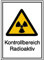 Warnschild / Strahlenschutz Kontrollbereich Radioaktiv, Alu, 21,00x29,70 cm