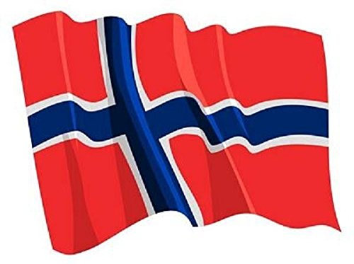 U24 Autoaufkleber wehende Flagge Norwegen 8,5 x 6 cm