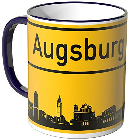 WANDKINGS® Tasse, Skyline Augsburg - LILA